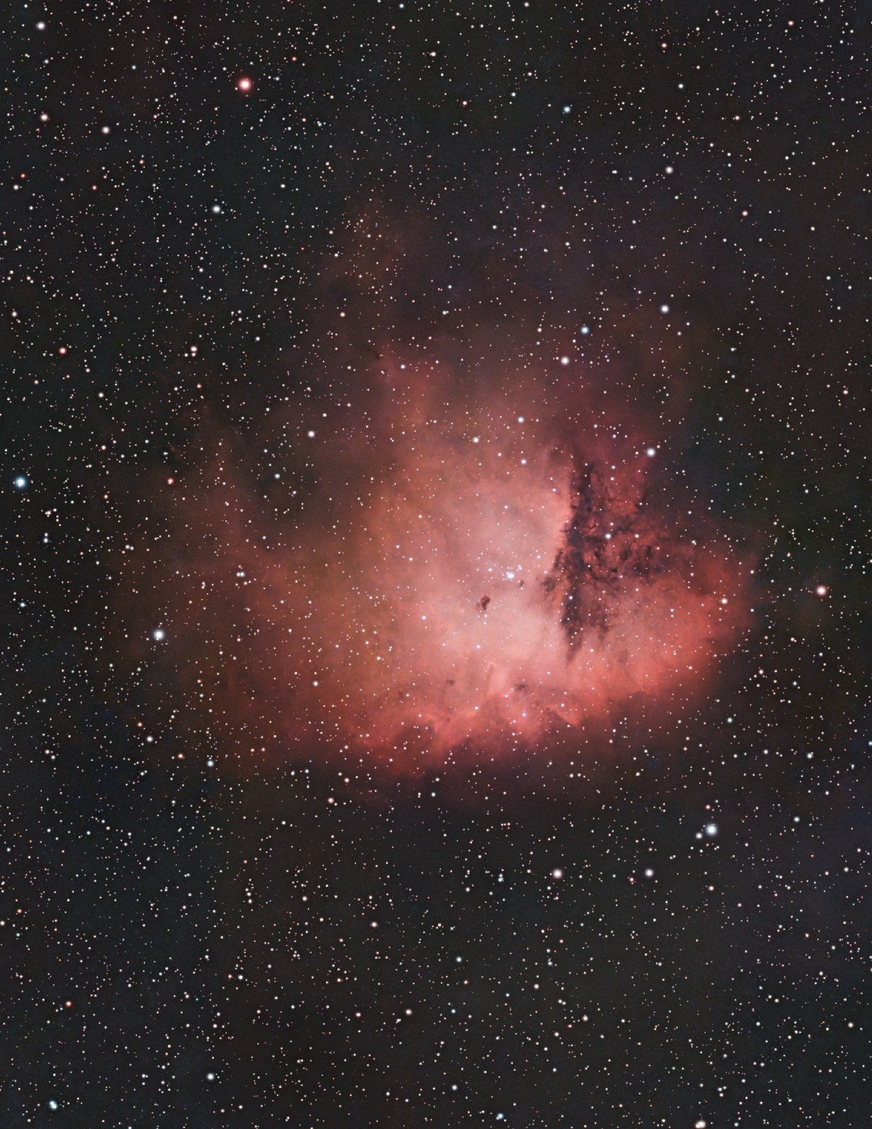 A dualband master in flat pink before narrowband colour mapping
